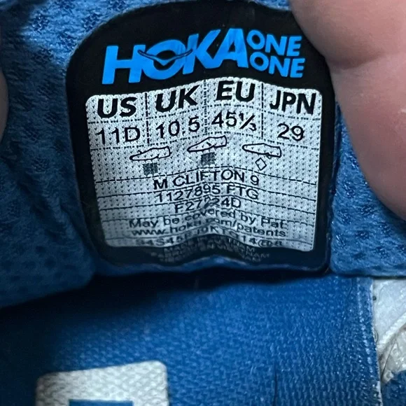 Hoka One One Men's Clifton 9 Running Sneaker Shoes Mens 11D F27224D - Picture 8 of 9